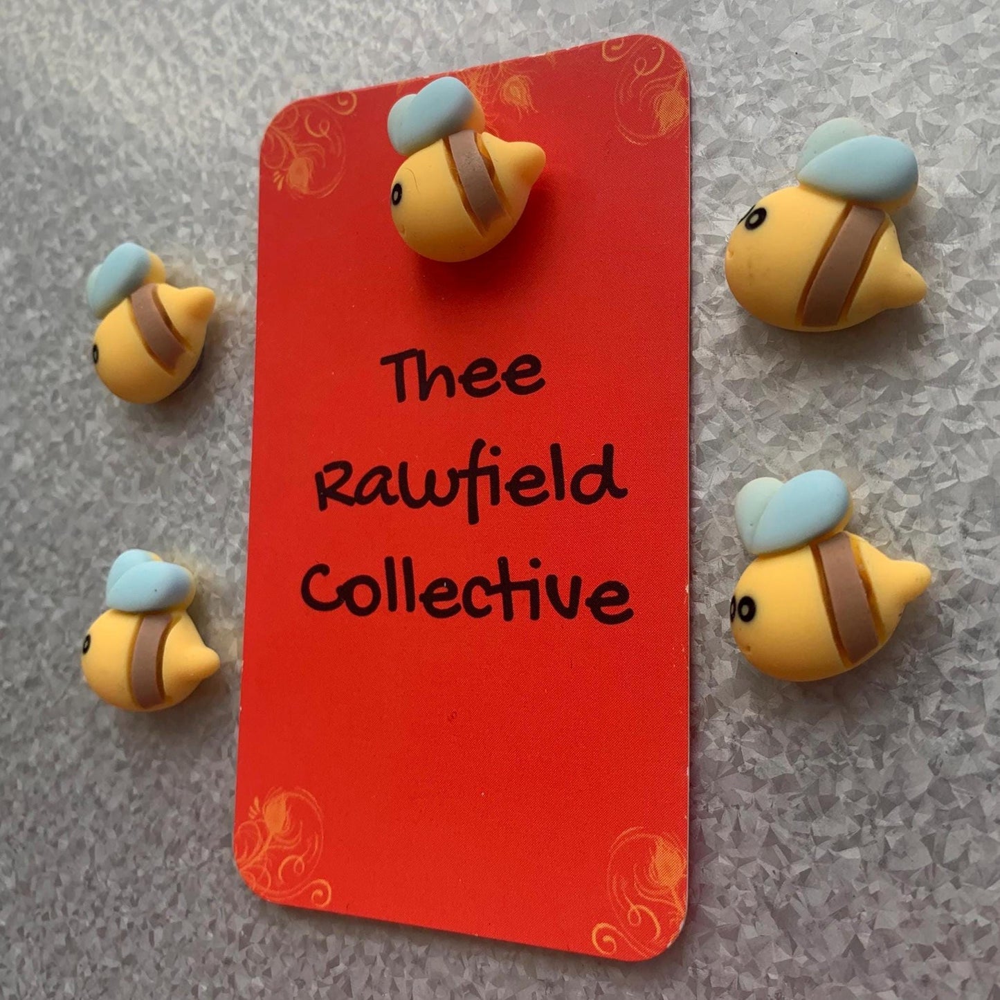 Bee Fridge Magnets | 5 Pieces | Colorful Refrigerator Bug Magnet Set | Cute Small Bee Magnetic Nature Home Decoration Accessories