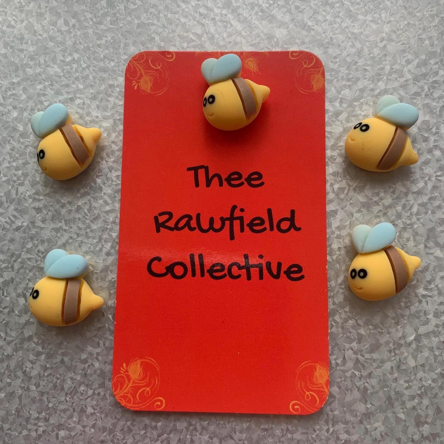 Bee Fridge Magnets | 5 Pieces | Colorful Refrigerator Bug Magnet Set | Cute Small Bee Magnetic Nature Home Decoration Accessories