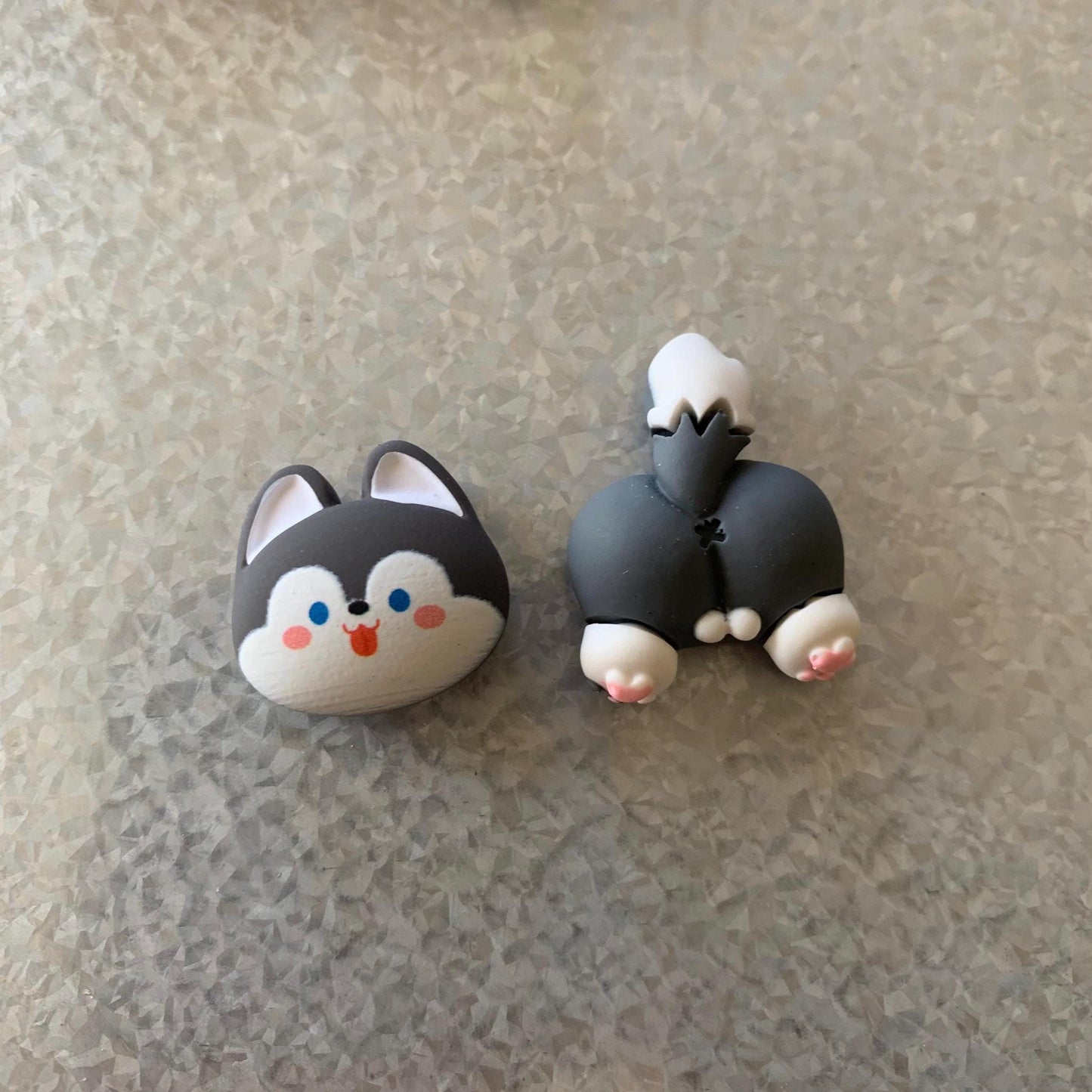 Cat Dog Head Butt Fridge Magnets | 2 Pieces | Colorful Refrigerator Magnets | Cute Small Animal Pet Magnetic Home Kitchen Funny Decor