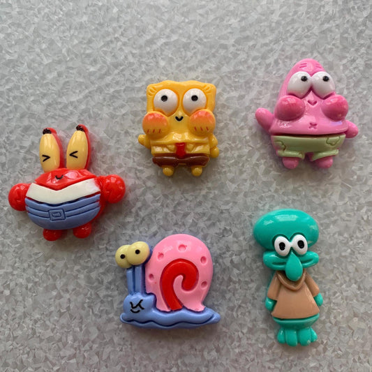 Cartoon Ocean Friends Fridge Magnets | 5 Pieces | Colorful Refrigerator Magnet Set | Magnetic Home Decoration | Accessories Gifts