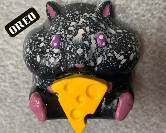 Oreo | Ceramic Hamster Fridge Magnet | 1 Piece | One of A Kind Hand Painted Fridge Decor Kitchen Art