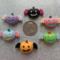 Mini Winged Pumpkin Fridge Magnets | 6 Pieces | Colorful Pastel Refrigerator Magnet Set | Cute Small Halloween Magnetic Home Decoration