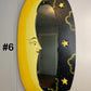 Vintage Celestial Oval Wall Mirror | Yellow and Black Handpainted Wood Home Decor | Retro Hanging Indonesia Art | Cosmo 80’s 90’s Boho Sun