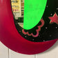 Vintage Celestial Oval Wall Mirror | Pink and Black Handpainted Wood Home Decor | Retro Hanging Indonesia Art | Cosmo 80’s 90’s Boho Sun