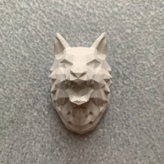 Wolf Ceramic Animal Bust Fridge Magnet | 1 Piece | Unique One of A Kind Handmade Cute Animal Home Magnetic Kitchen Refrigerator Decor Modern Art