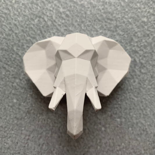 Elephant Ceramic Animal Bust Fridge Magnet | 1 Piece | Unique One of A Kind Handmade Cute Animal Home Magnetic Kitchen Refrigerator Decor Modern Art
