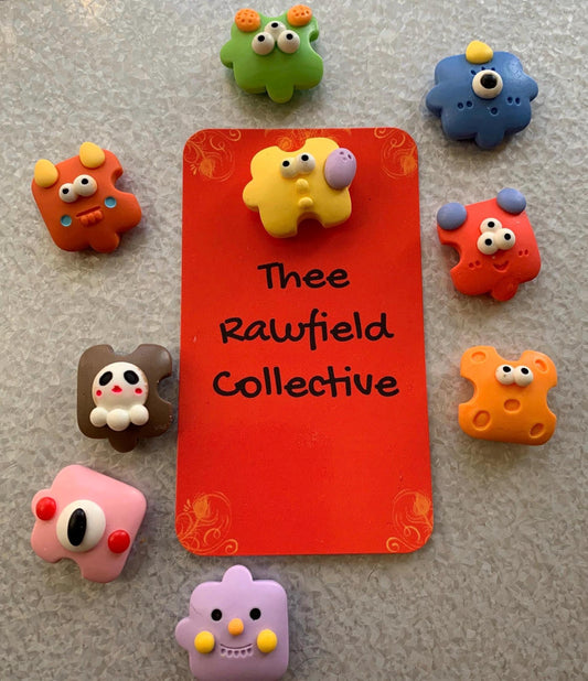 Monster Puzzle Pieces Fridge Magnets | 9 Pieces | Colorful Refrigerator Magnet Set | Cute Small Unique Gifts | Magnetic Home Kitchen Decor